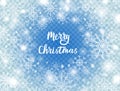 Snowflakes on blue transparent background. Merry Christmas card with snow and snowflakes. Winter background. Frost storm
