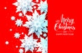 Snowflakes Christmas design on red background Royalty Free Stock Photo