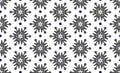Snowflakes, christmas fantasy seamless pattern on white background. Geometrical design for winter holidays card, print