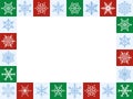 Snowflakes Christmas Frame Horizontal Red Green White