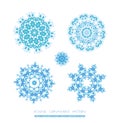 Snowflakes Christmas icons.