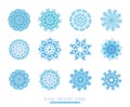 Snowflakes Christmas icons. Royalty Free Stock Photo