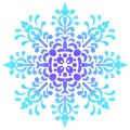 Snowflakes Christmas New Year. Abstract winter watercolor tile ornament with delicate colors - blue, turquoise, pink, purple. Royalty Free Stock Photo