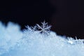 Snowflakes close-up. Macro photo. The concept of winter, cold, beauty of nature Royalty Free Stock Photo