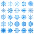 Snowflakes collection, blue