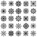 Snowflakes collection, white background