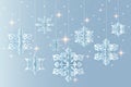 Snowflakes Cut Out Of Paper Hang String Royalty Free Stock Photo