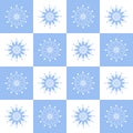 Snowflakes in diamonds pattern. Seamless pattern with the image of snowflakes arranged in geometric shapes. Winter Royalty Free Stock Photo