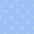 Snowflakes in diamonds pattern. Seamless pattern with the image of snowflakes arranged in geometric shapes. Winter Royalty Free Stock Photo