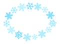 snowflakes ellipse ornament winter and christmas pattern decorative Royalty Free Stock Photo