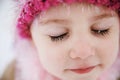 Snowflakes on eyelashes Royalty Free Stock Photo