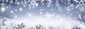 Winter Banner - Snowflakes Falling On Snow