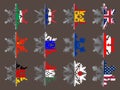 Snowflakes with flags