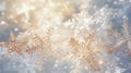 Snowflakes frost rime macro on window glass pane. Neural network ai generated