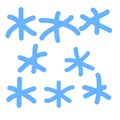 Snowflakes, icon, children`s drawing style.