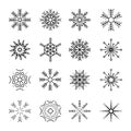 Snowflakes icon set.