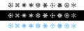 Snowflakes icons. Snowflake template. Snow. New year, winter, christmas, xmas. Whether symbol. Snowflakes vector icons. Vector