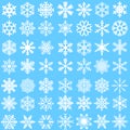 Snowflakes icons vector set. Snowflake icon. christmas illustration symbol collection. winter sign or logo. Royalty Free Stock Photo