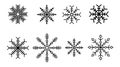 Snowflakes Isolated on White