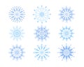 Snowflakes. A large set with snowflakes of various shapes. Winter set. A collection of snowflakes. Vector illustration Royalty Free Stock Photo