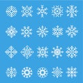 Snowflakes line icon set