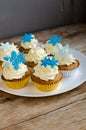 Snowflakes Muffins Royalty Free Stock Photo