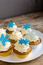 Snowflakes Muffins Royalty Free Stock Photo