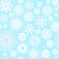 Snowflakes pattern. Background. Seamless blue picture. Winter Falling. Snowfall on a frosty day. Cartoon flat style Royalty Free Stock Photo