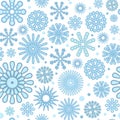 Snowflakes pattern. Background. Seamless picture. Winter Falling. Snowfall on a frosty day. Cartoon flat style. Cool Royalty Free Stock Photo