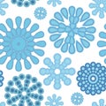 Snowflakes pattern. Background. Seamless picture. Winter Falling. Snowfall on a frosty day. Cartoon flat style. Cool Royalty Free Stock Photo