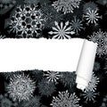 Snowflakes Pattern With Torn  Stripe Royalty Free Stock Photo