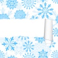 Snowflakes Pattern With Torn  Stripe Royalty Free Stock Photo