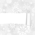 Snowflakes Pattern With Torn  Stripe Royalty Free Stock Photo