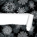 Snowflakes Pattern With Torn Stripe Royalty Free Stock Photo