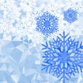 Snowflakes polygonal background Royalty Free Stock Photo