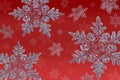 Snowflakes on red