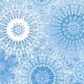 Snowflakes seamless background, snow lacy pattern. Royalty Free Stock Photo