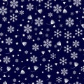 Snowflakes seamless pattern. Blue snowflake vector xmas abstract background Royalty Free Stock Photo