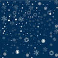 Snowflakes seamless pattern. Blue snowflake vector xmas abstract background Royalty Free Stock Photo