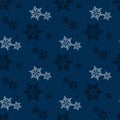 Snowflakes seamless pattern. Blue snowflake vector xmas abstract background Royalty Free Stock Photo