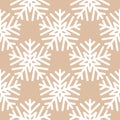 Snowflakes. Seamless pattern. Brown beige winter ornament