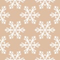 Snowflakes. Seamless pattern. Brown beige winter ornament