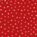 Snowflakes seamless pattern. Christmas and New Year texture. Red and white color Royalty Free Stock Photo