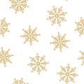 Snowflakes seamless pattern for Christmas packaging, textiles, wallpaper vector illustration. Royalty Free Stock Photo