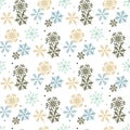 Snowflakes seamless pattern for Christmas packaging, textiles, wallpaper vector illustration. Royalty Free Stock Photo