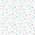 Vector seamless pattern with snowflakes.