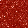 Snowflakes seamless pattern. Christmas red background. Snowfall repeat backdrop. Winter snow flake falling flat design