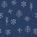 Snowflakes seamless pattern. Christmas Repeating Pattern. Vector winter holidays print for textile, wallpaper, fabric