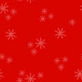 Snowflakes seamless pattern hand drawn minimalistic christmas background. doodle, vector, scandinavian, nordic. wallpaper, Royalty Free Stock Photo