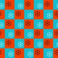 Snowflakes, seamless pattern, vector, punchy forms and colors